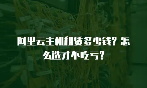 阿里云主机租赁多少钱？怎么选才不吃亏？