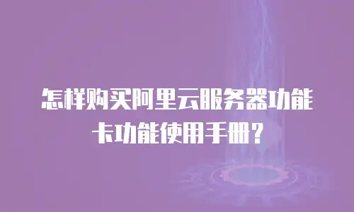 怎样购买阿里云服务器功能卡功能使用手册？