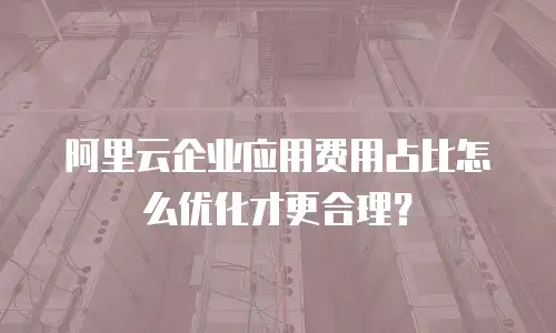阿里云企业应用费用占比怎么优化才更合理？