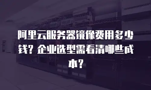 阿里云服务器镜像费用多少钱？企业选型需看清哪些成本？