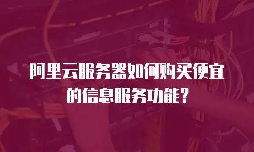 阿里云服务器如何购买便宜的信息服务功能？
