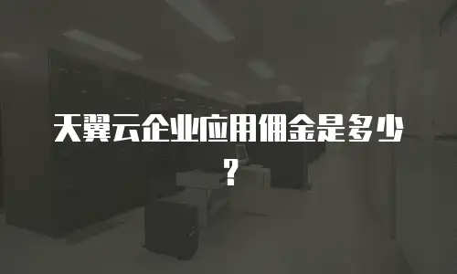 天翼云企业应用佣金是多少？