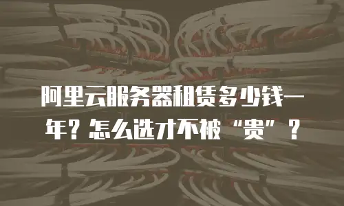 阿里云服务器租赁多少钱一年？怎么选才不被“贵”？