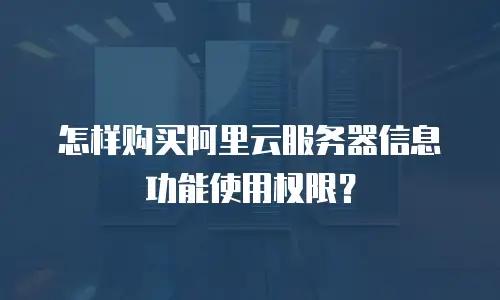 怎样购买阿里云服务器信息功能使用权限？