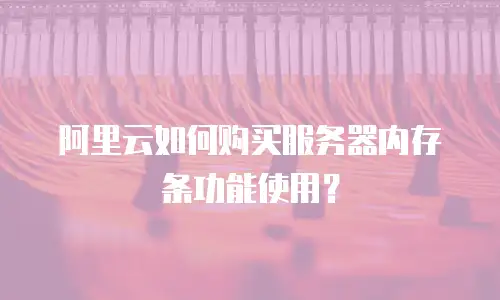 阿里云如何购买服务器内存条功能使用？