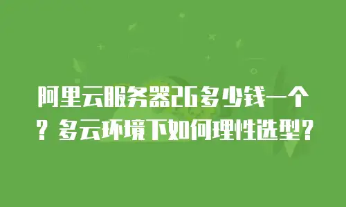 阿里云服务器2G多少钱一个？多云环境下如何理性选型？