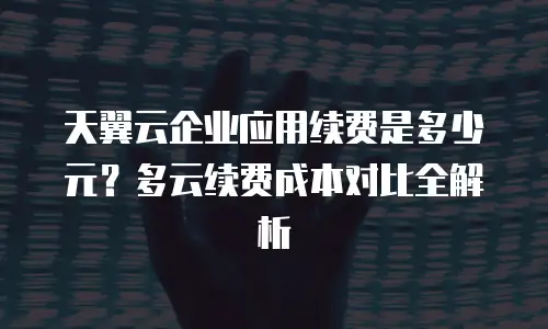 天翼云企业应用续费是多少元？多云续费成本对比全解析