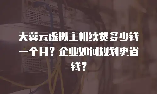 天翼云虚拟主机续费多少钱一个月？企业如何规划更省钱？