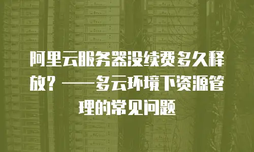 阿里云服务器没续费多久释放？——多云环境下资源管理的常见问题