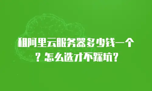 租阿里云服务器多少钱一个？怎么选才不踩坑？