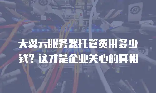 天翼云服务器托管费用多少钱？这才是企业关心的真相