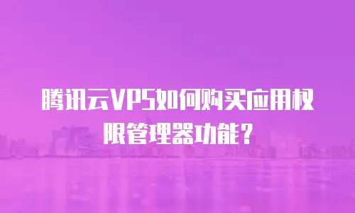 腾讯云VPS如何购买应用权限管理器功能？