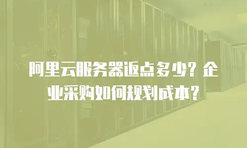阿里云服务器返点多少？企业采购如何规划成本？