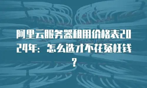 阿里云服务器租用价格表2024年：怎么选才不花冤枉钱？