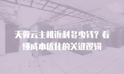 天翼云主机返利多少钱？看懂成本优化的关键逻辑