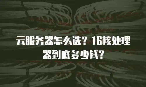 云服务器怎么选？16核处理器到底多少钱？