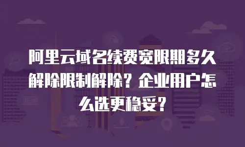 阿里云域名续费宽限期多久解除限制解除？企业用户怎么选更稳妥？