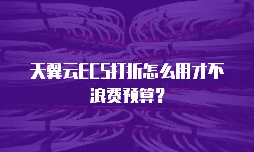 天翼云ECS打折怎么用才不浪费预算？