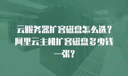 云服务器扩容磁盘怎么选？阿里云主机扩容磁盘多少钱一张？
