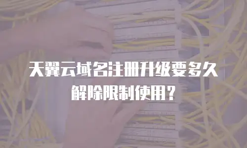 天翼云域名注册升级要多久解除限制使用？