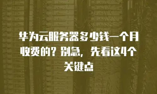 华为云服务器多少钱一个月收费的？别急，先看这4个关键点