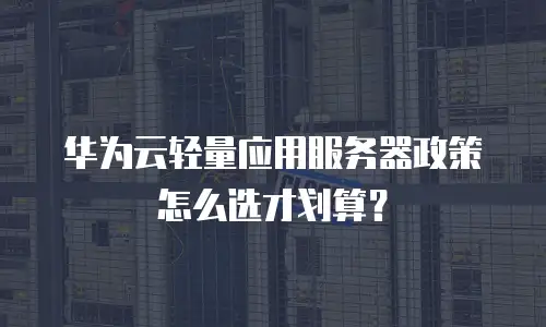 华为云轻量应用服务器政策怎么选才划算？