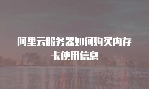 阿里云服务器如何购买内存卡使用信息
