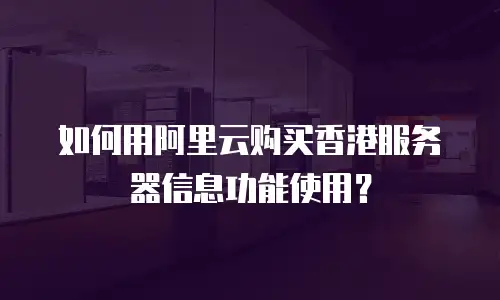 如何用阿里云购买香港服务器信息功能使用？