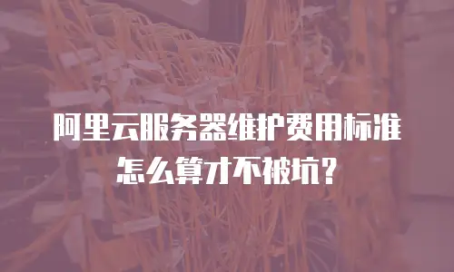 阿里云服务器维护费用标准怎么算才不被坑？