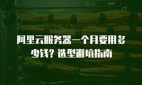 阿里云服务器一个月要用多少钱？选型避坑指南