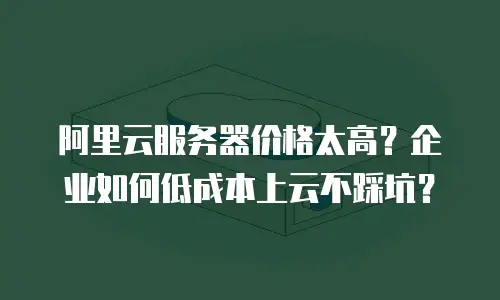 阿里云服务器价格太高？企业如何低成本上云不踩坑？