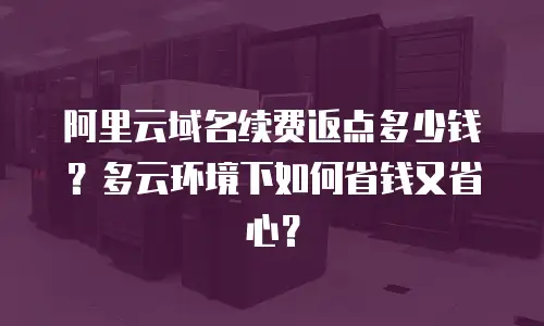 阿里云域名续费返点多少钱？多云环境下如何省钱又省心？