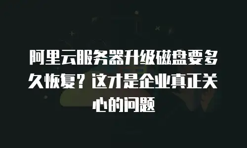 阿里云服务器升级磁盘要多久恢复？这才是企业真正关心的问题