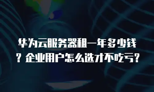 华为云服务器租一年多少钱？企业用户怎么选才不吃亏？
