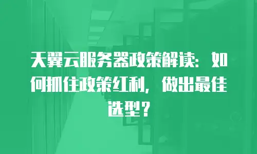 天翼云服务器政策解读：如何抓住政策红利，做出最佳选型？