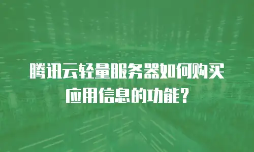腾讯云轻量服务器如何购买应用信息的功能？