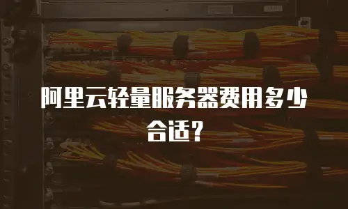 阿里云轻量服务器费用多少合适？