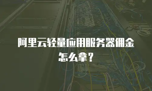 阿里云轻量应用服务器佣金怎么拿？