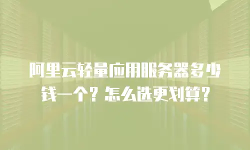 阿里云轻量应用服务器多少钱一个？怎么选更划算？