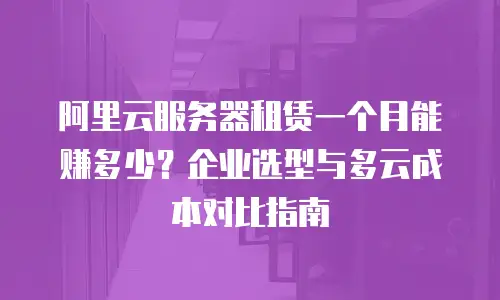 阿里云服务器租赁一个月能赚多少？企业选型与多云成本对比指南