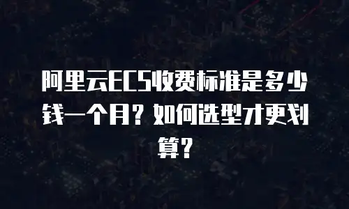 阿里云ECS收费标准是多少钱一个月？如何选型才更划算？