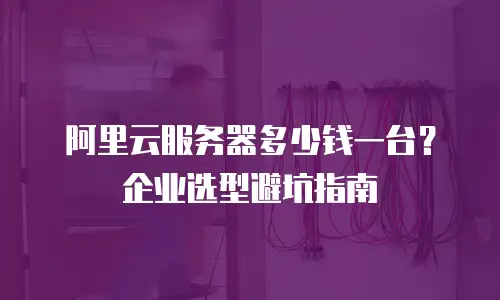 阿里云服务器多少钱一台？企业选型避坑指南