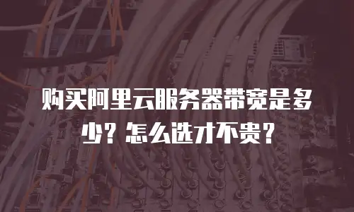 购买阿里云服务器带宽是多少？怎么选才不贵？