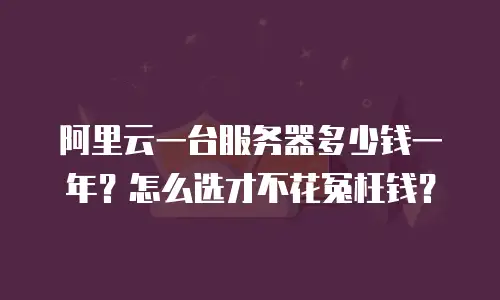 阿里云一台服务器多少钱一年？怎么选才不花冤枉钱？