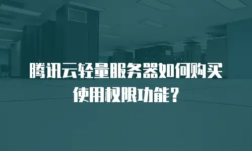 腾讯云轻量服务器如何购买使用权限功能？