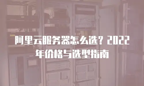 阿里云服务器怎么选？2022年价格与选型指南