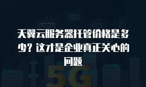 天翼云服务器托管价格是多少？这才是企业真正关心的问题