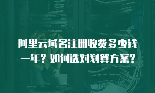 阿里云域名注册收费多少钱一年？如何选对划算方案？