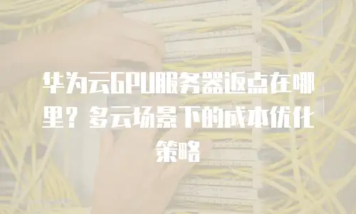 华为云GPU服务器返点在哪里？多云场景下的成本优化策略