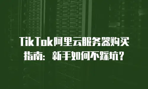 TikTok阿里云服务器购买指南：新手如何不踩坑？
